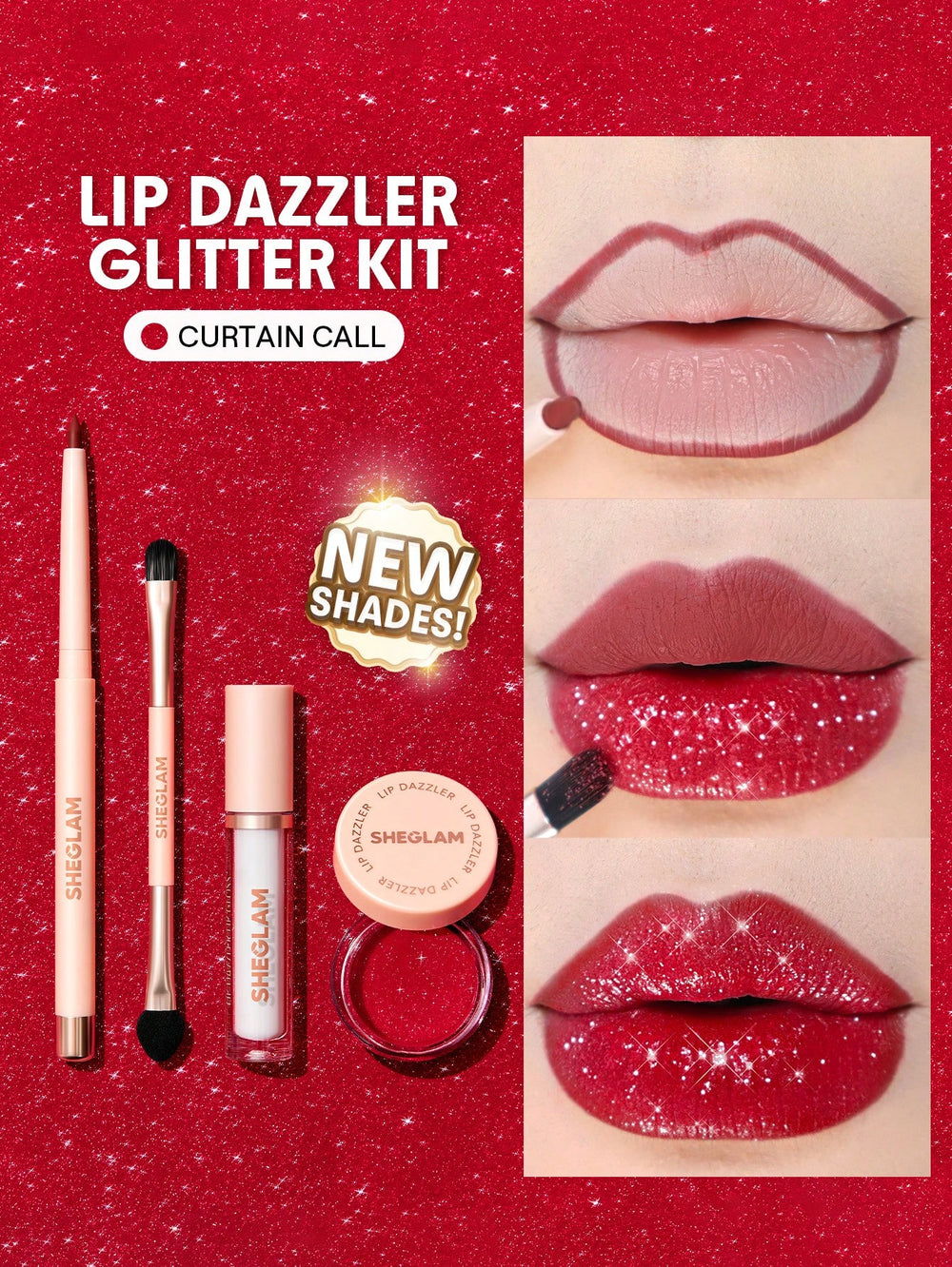 Sheglam Lip Dazzler Glitter Lip Kit