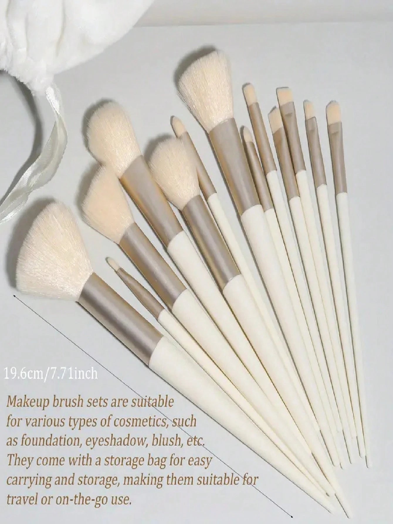 Shein 13 piece yellow makeup brush set with bag