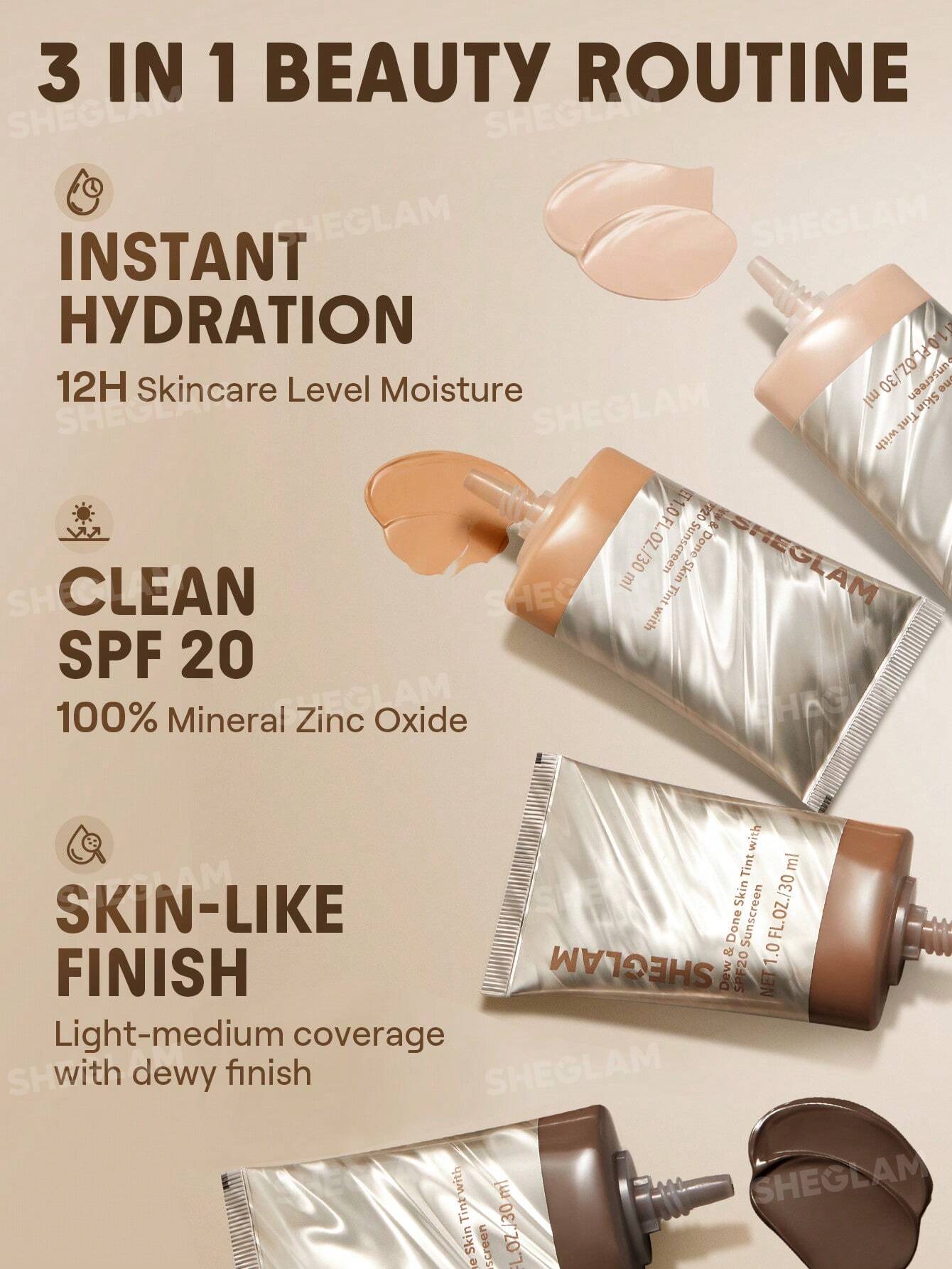 Sheglam Dew and Done Skin Tint With Spf20 Sample