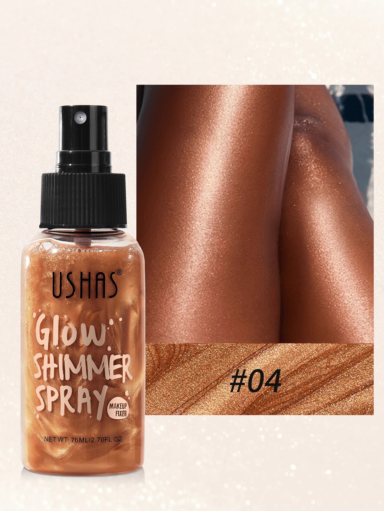 Shein Highlight USHAS Glow Shimmer spray For Full Body