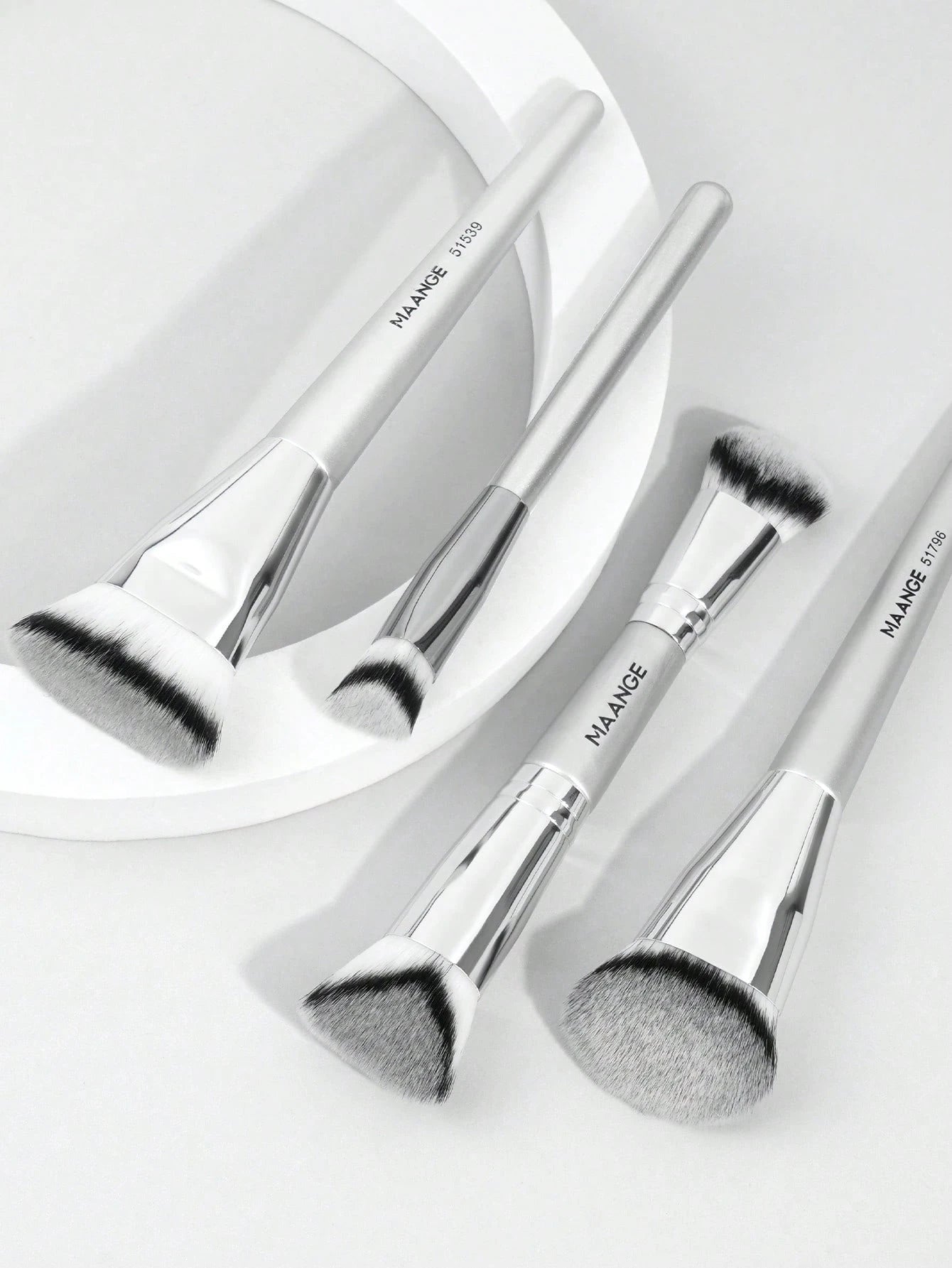 Maange Pro Makeup Brush Silver 17Pcs