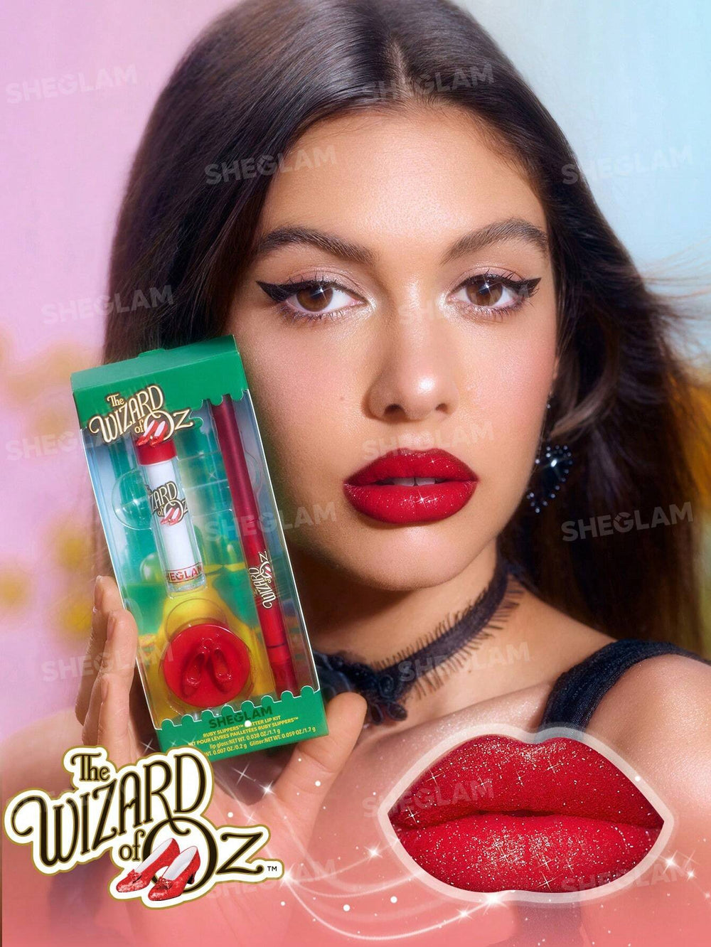 SHEGLAM Ruby Slippers™ Glitter Lip Kit