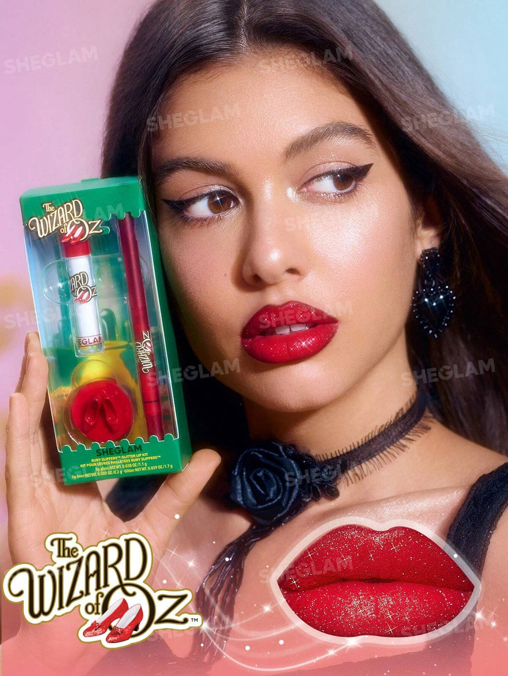 SHEGLAM Ruby Slippers™ Glitter Lip Kit