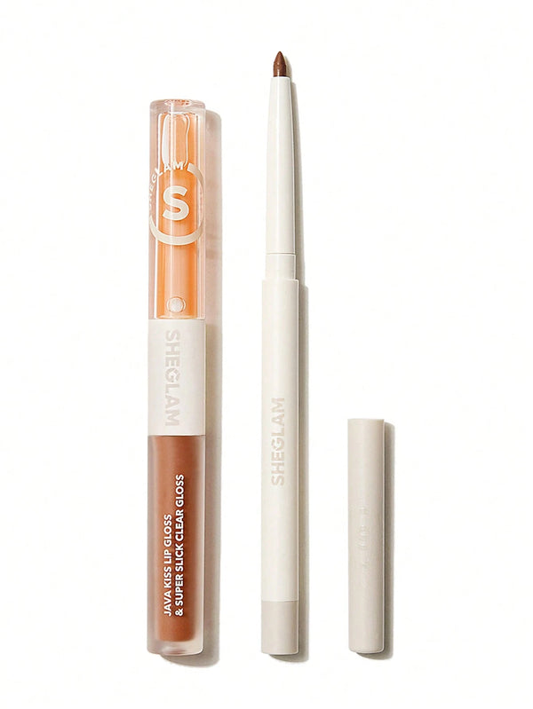 Sheglam 3 in 1 Lip Kit - Soft 90 s Glam and Moody Taupe Lip Liner