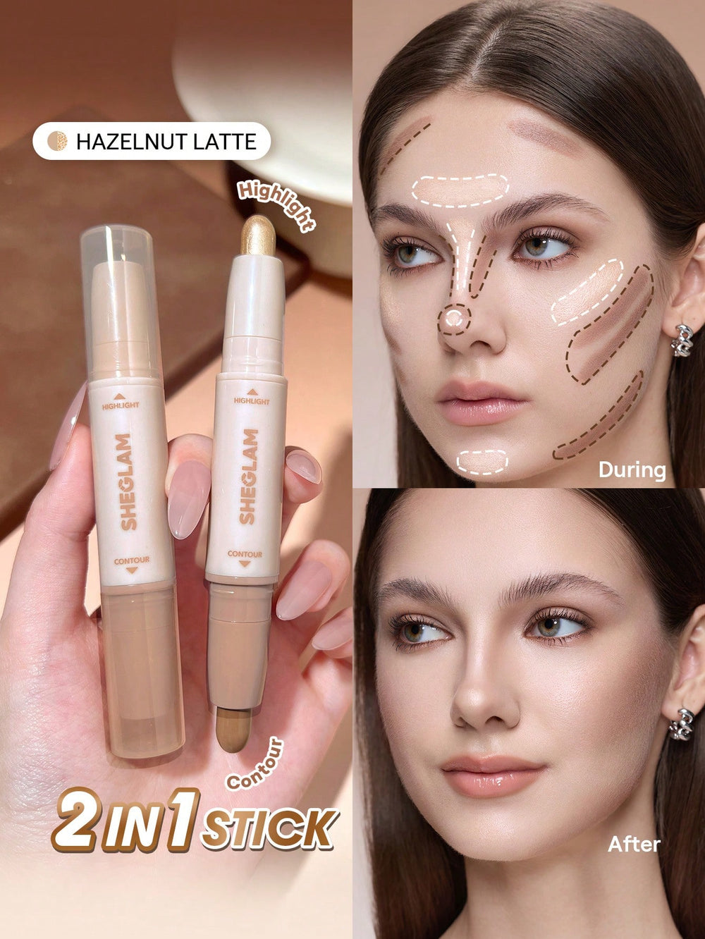 SHEGLAM 2-In-1 Contour & Highlight Stick