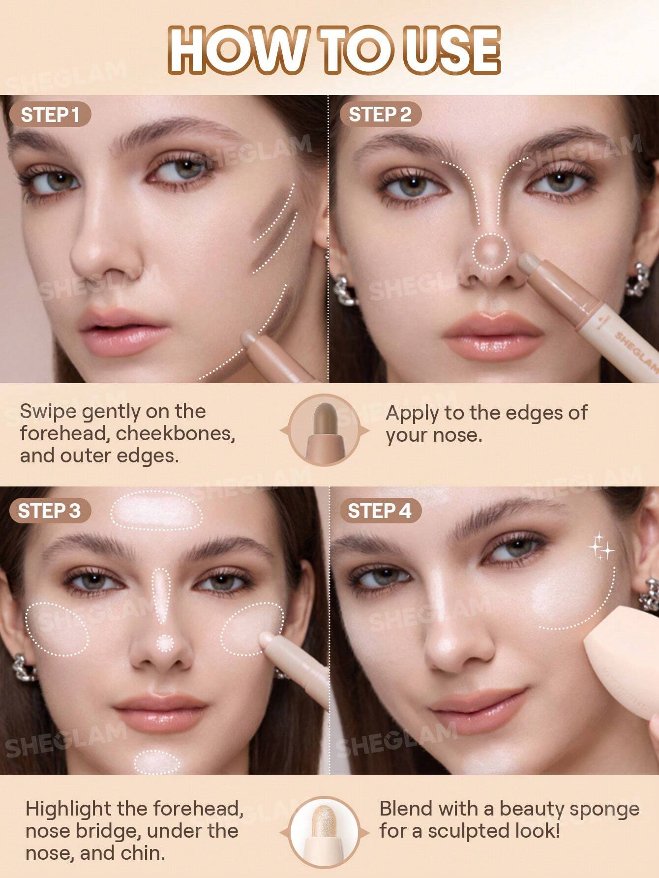 SHEGLAM 2-In-1 Contour & Highlight Stick