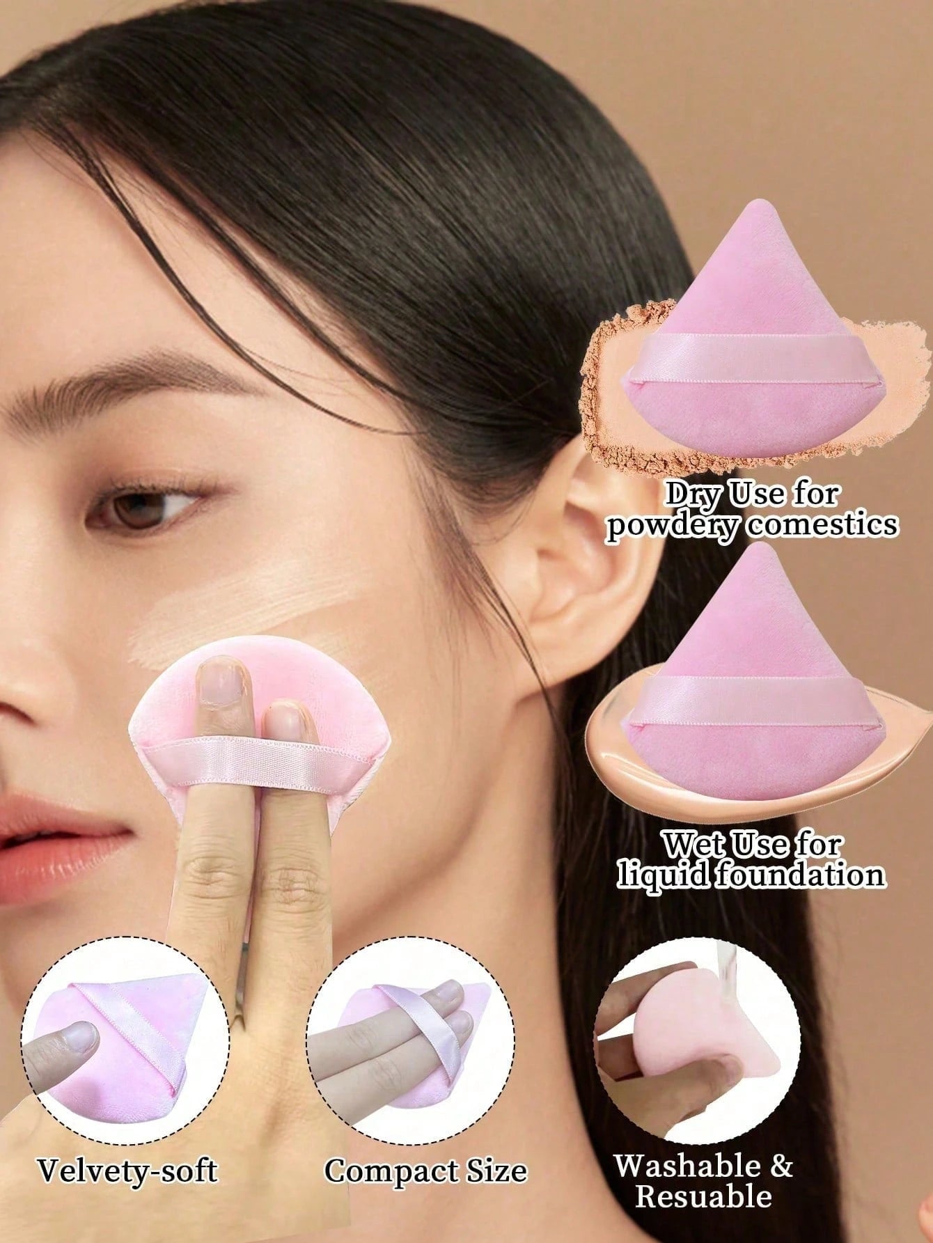 Shein 13Pcs Makeup Brush and 5 Pcs Sponge Pink