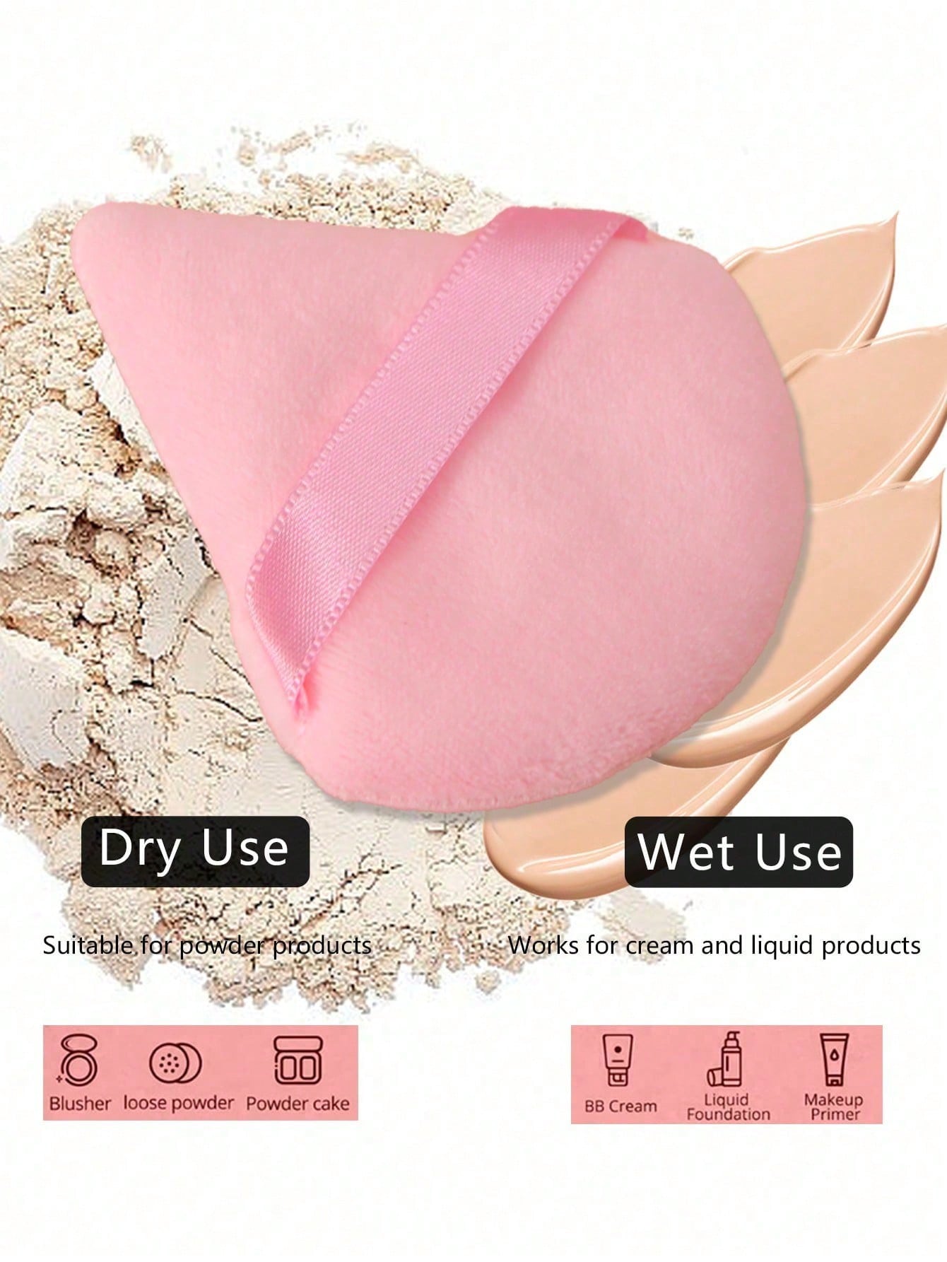 Shein 13Pcs Makeup Brush and 5 Pcs Sponge Pink