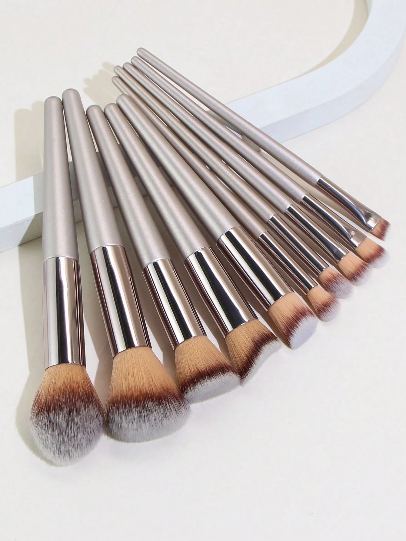 Shein 10 Piece Makeup Brush Set + Powder Puff