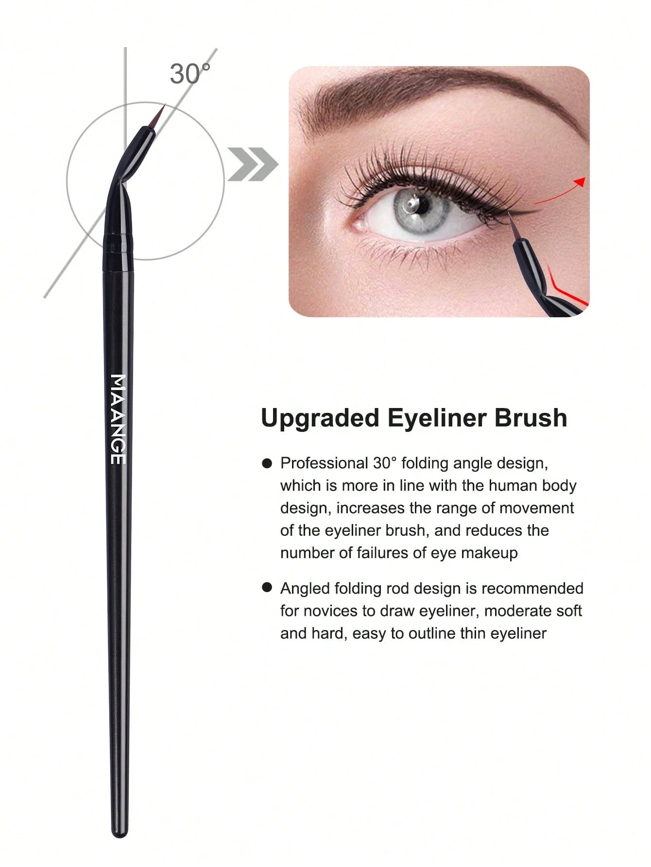 Maange 10Pcs Makeup Brush Black