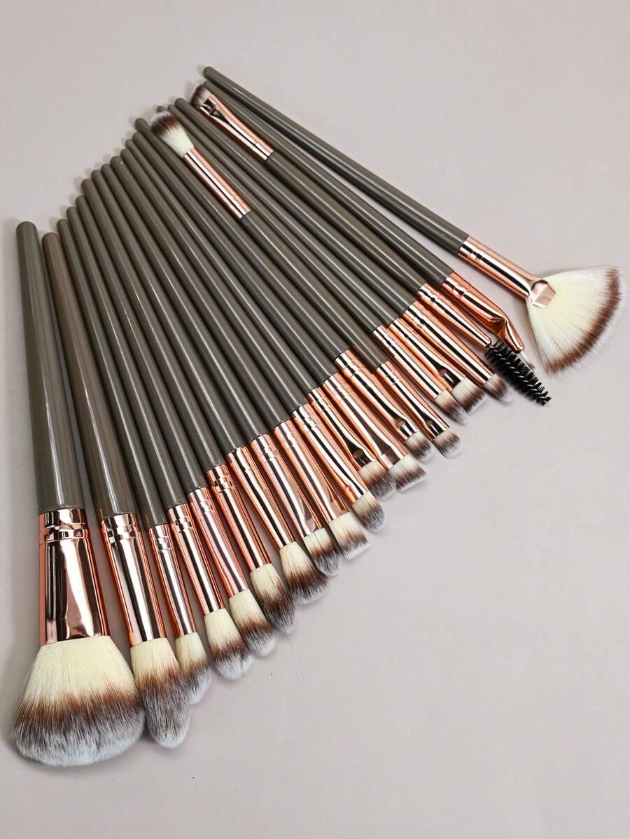 Shein 20pcs Makeup Brush Set + 2 spong + 3 puff + 3 mini finger