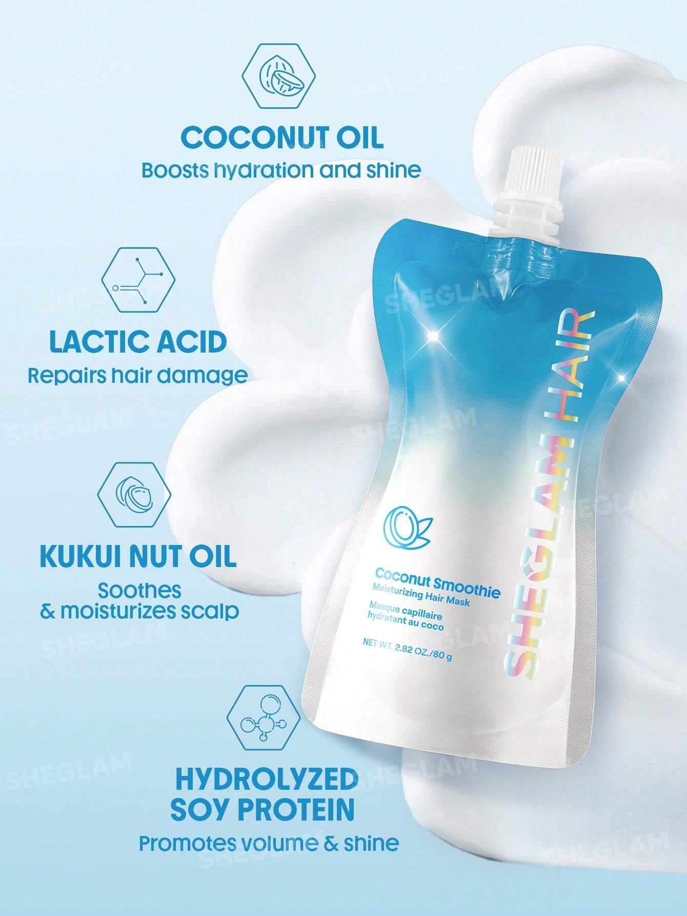 Sheglam Hair Coconut Smoothie Moisturizing Hair Mask 80g