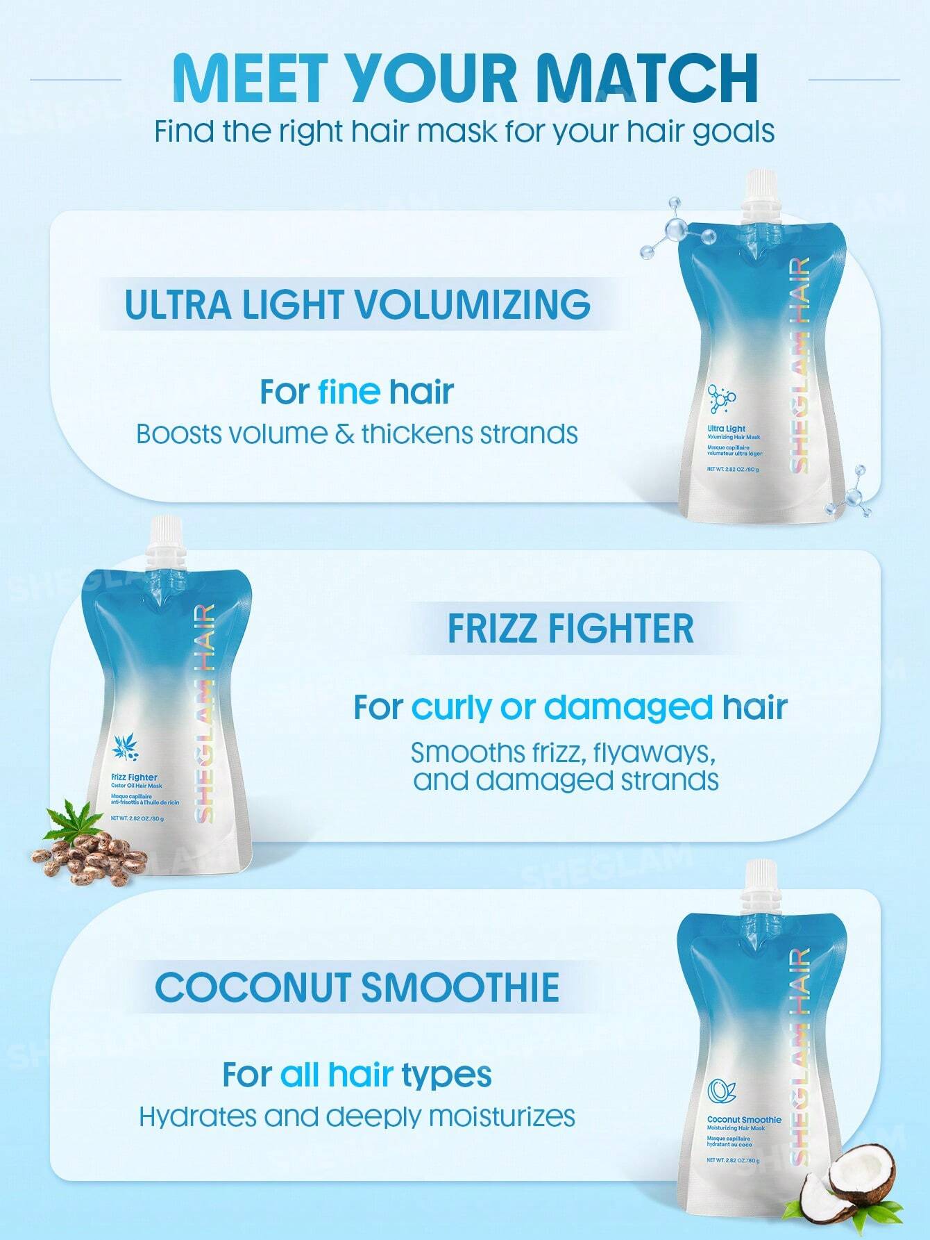 Sheglam Hair Coconut Smoothie Moisturizing Hair Mask 80g