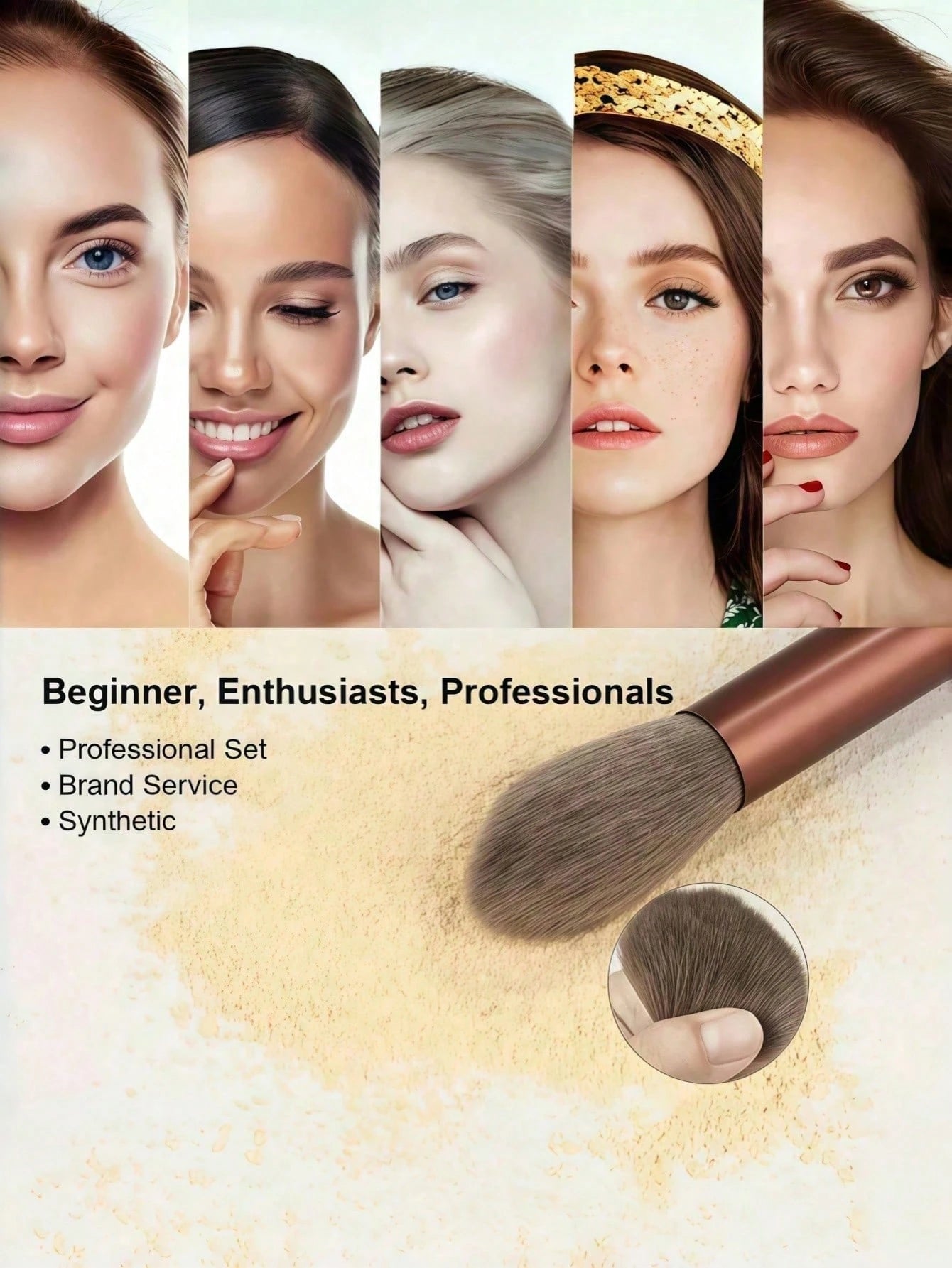 Shein 13pcs coffee Makeup Brushes + Puff And Sponge
