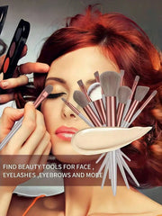 Shein 13pcs coffee Makeup Brushes + Puff And Sponge