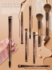Maange Makeup Brush Brown 12Pcs