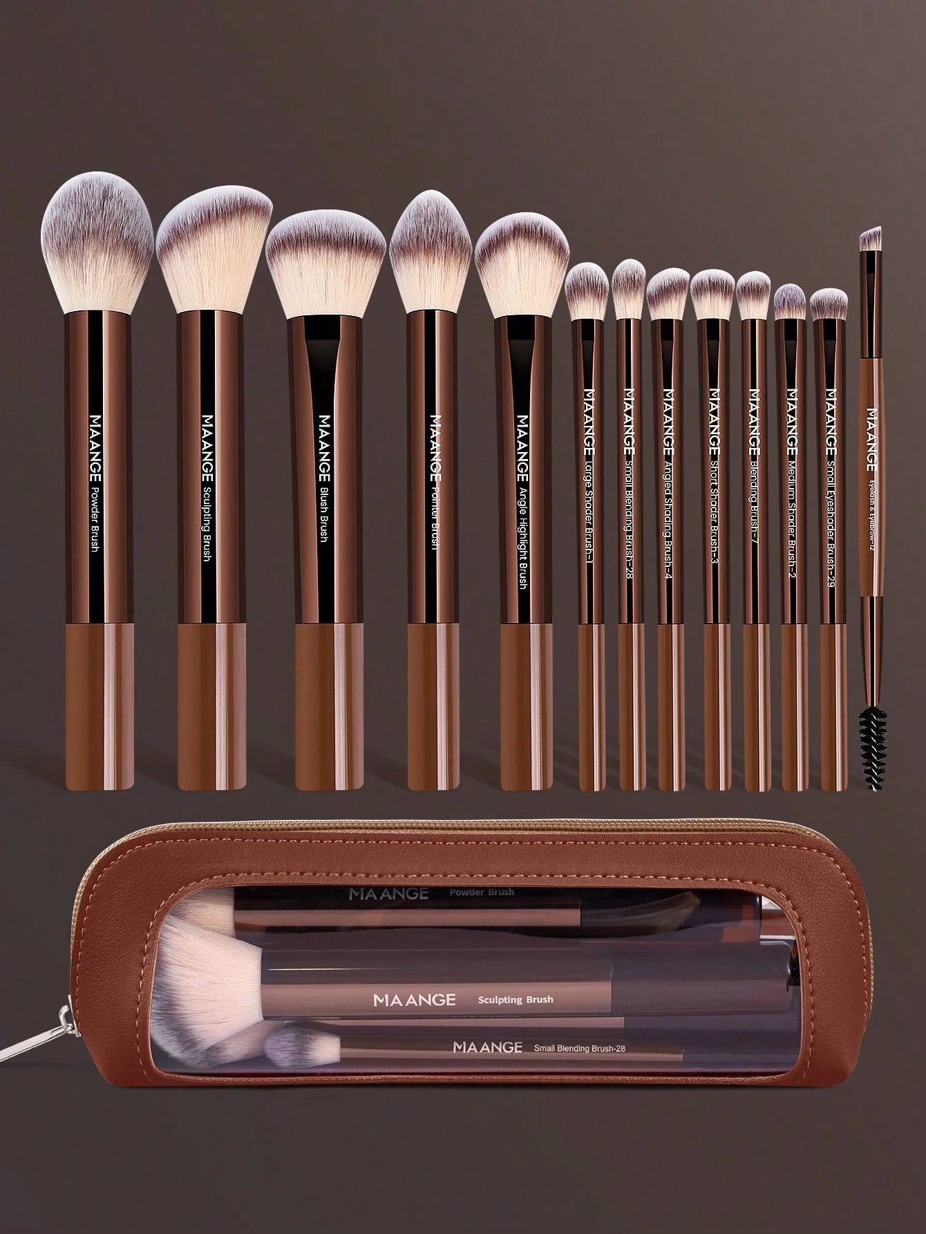 Maange 13 Brush With Bag Brown