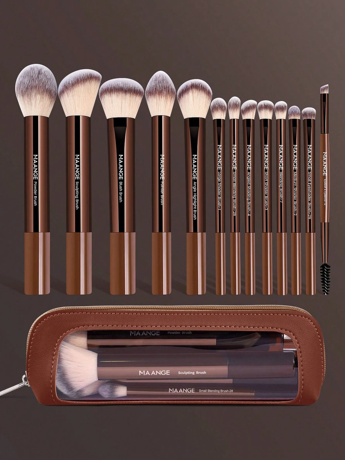 Maange 13 Brush With Bag Brown