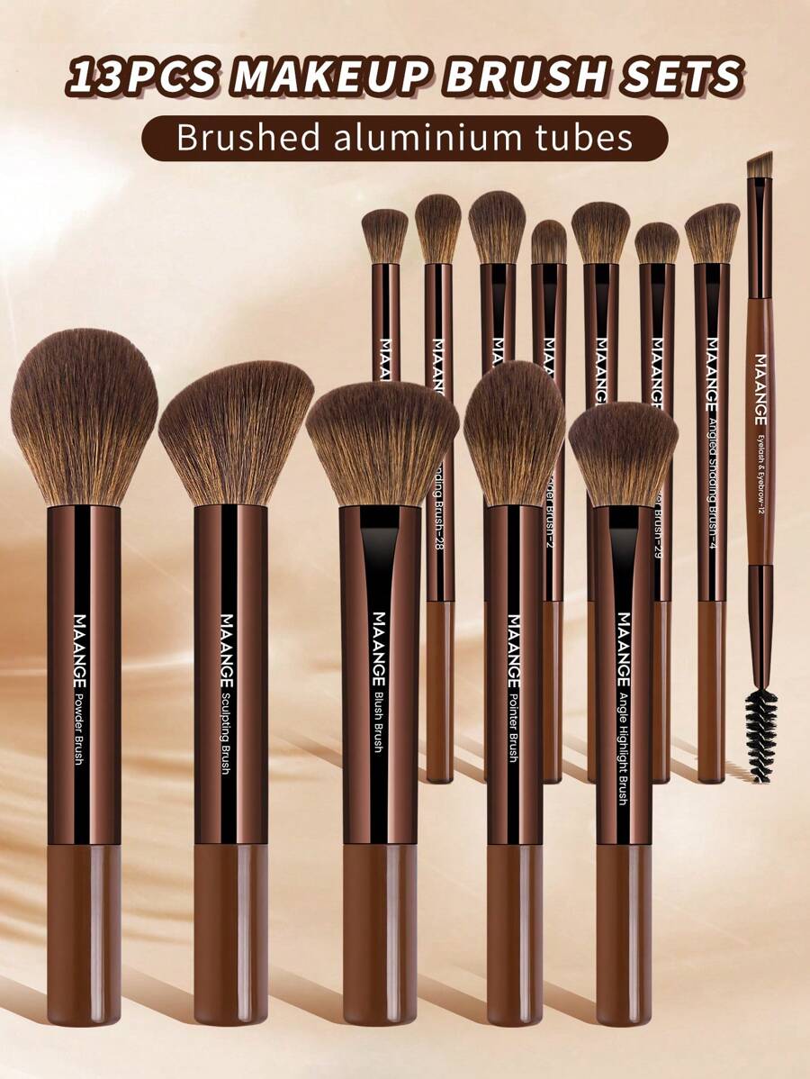 Shein Maange Makeup Brush Set 14 Pcs + Makeup Bag+ 2 sponge
