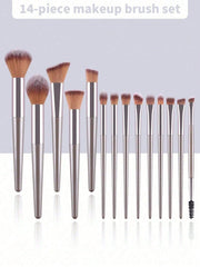 Shein 14pcs Makeup Brush Champagne Set + 3 puff
