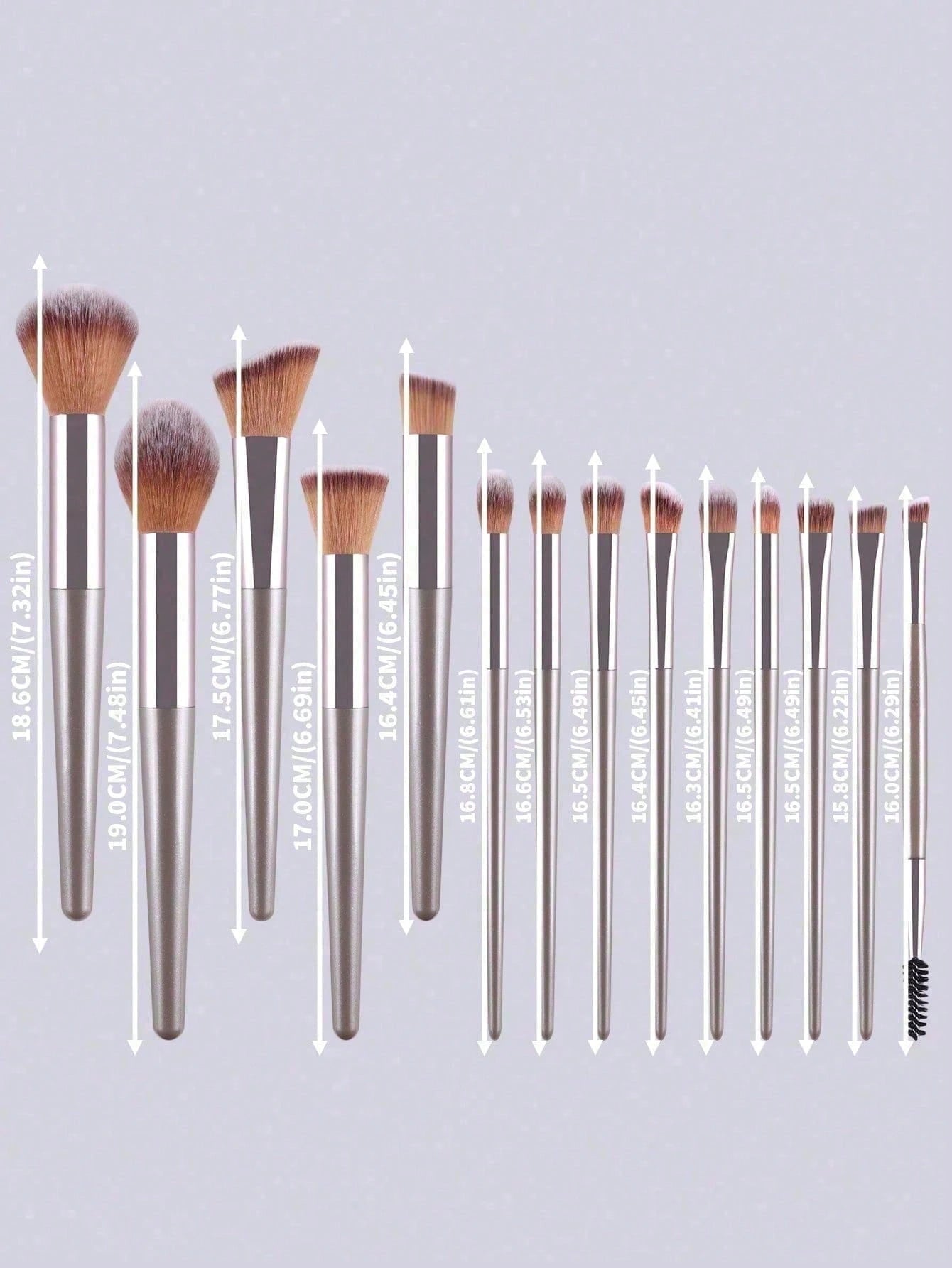 Shein 14pcs Makeup Brush Champagne Set + 3 puff