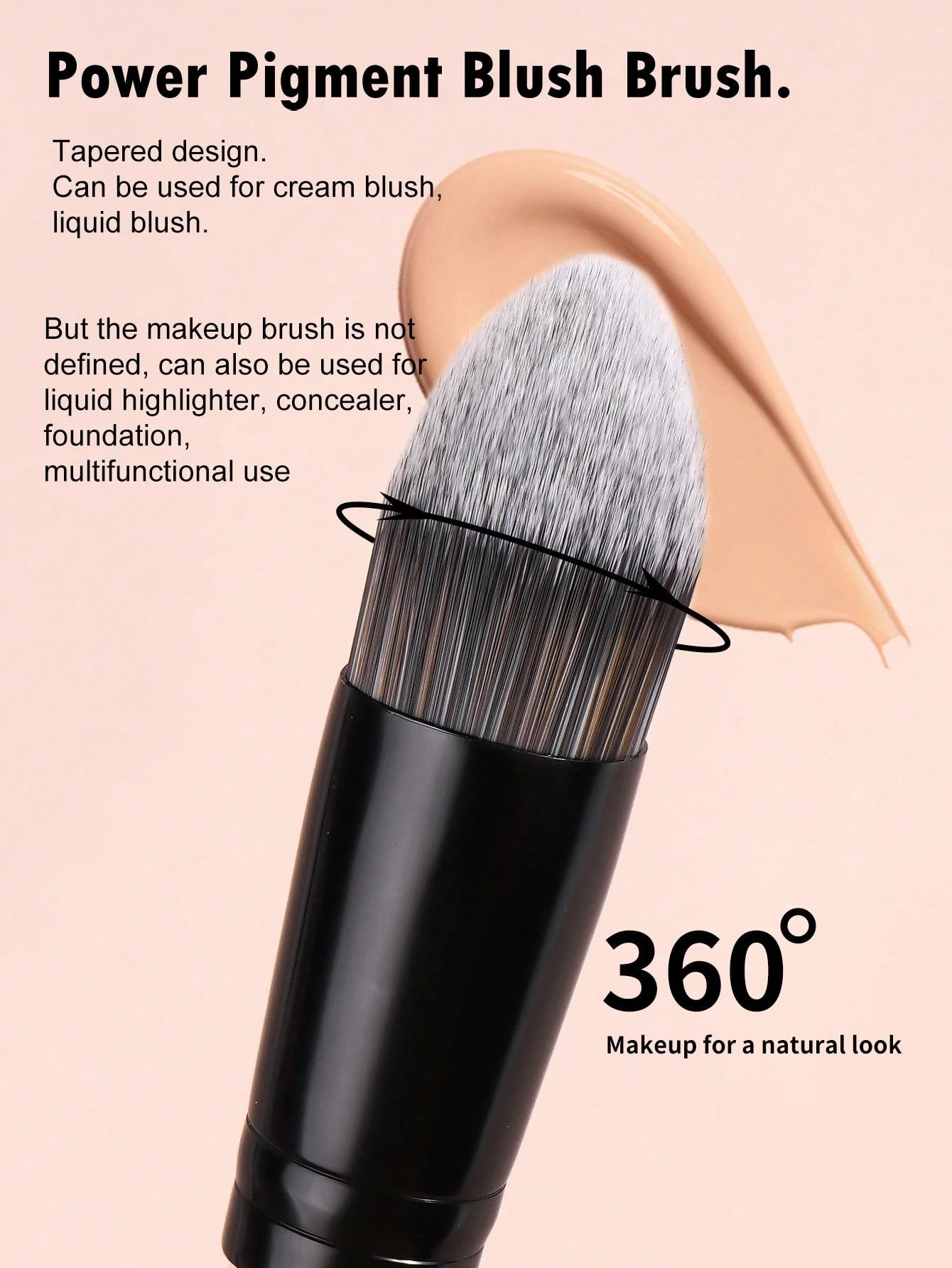 Maange Makeup Brush Pink and Black 6Pcs