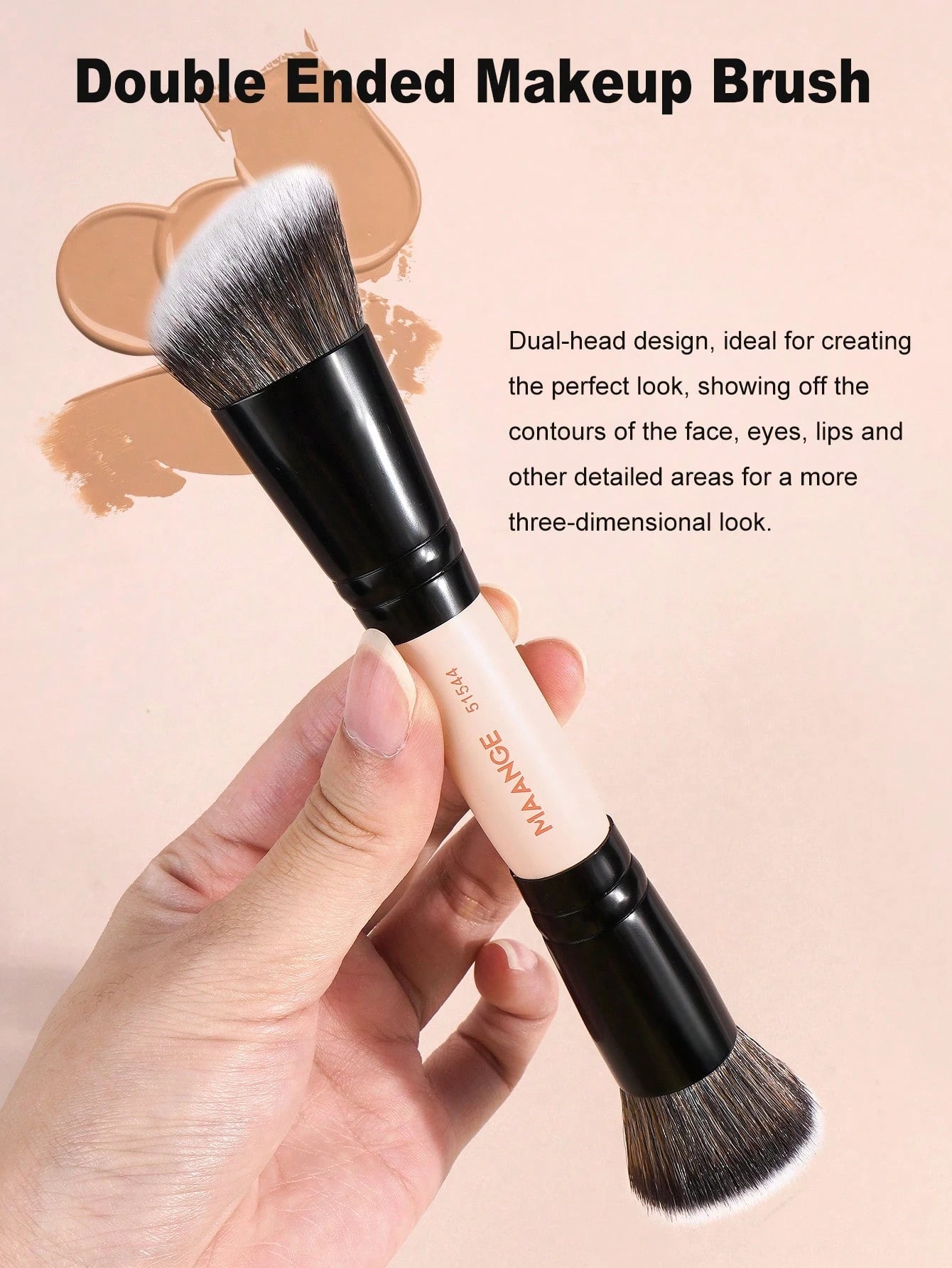 Maange Makeup Brush Pink and Black 6Pcs