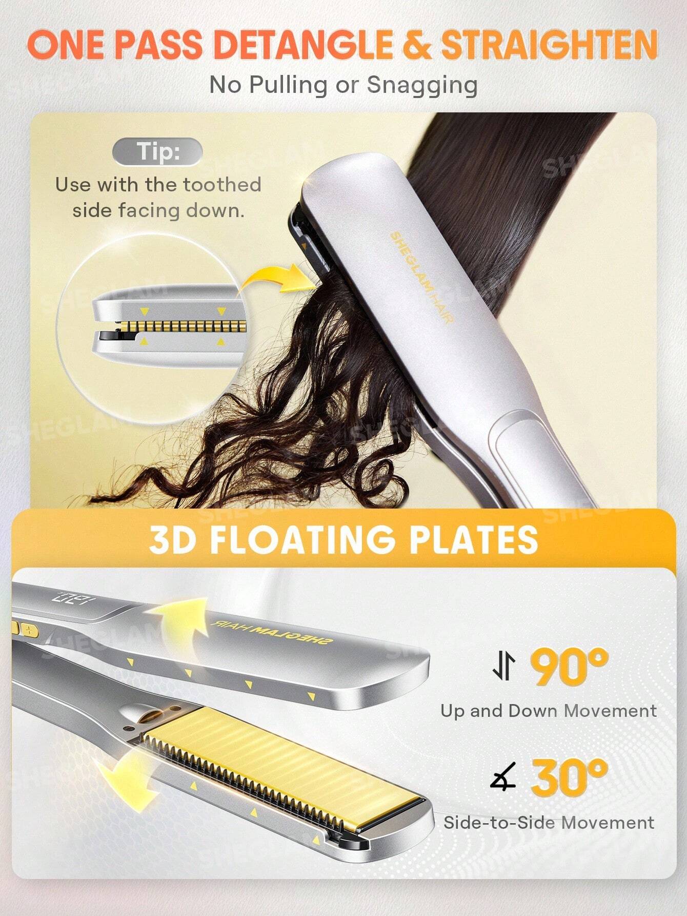 Sheglam Hair Sleek Chic Wide Glide Straightener 38 mm
