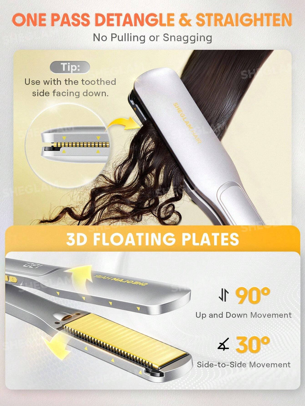 SHEGLAM HAIR Sleek Chic Wide Glide Straightener 38mm