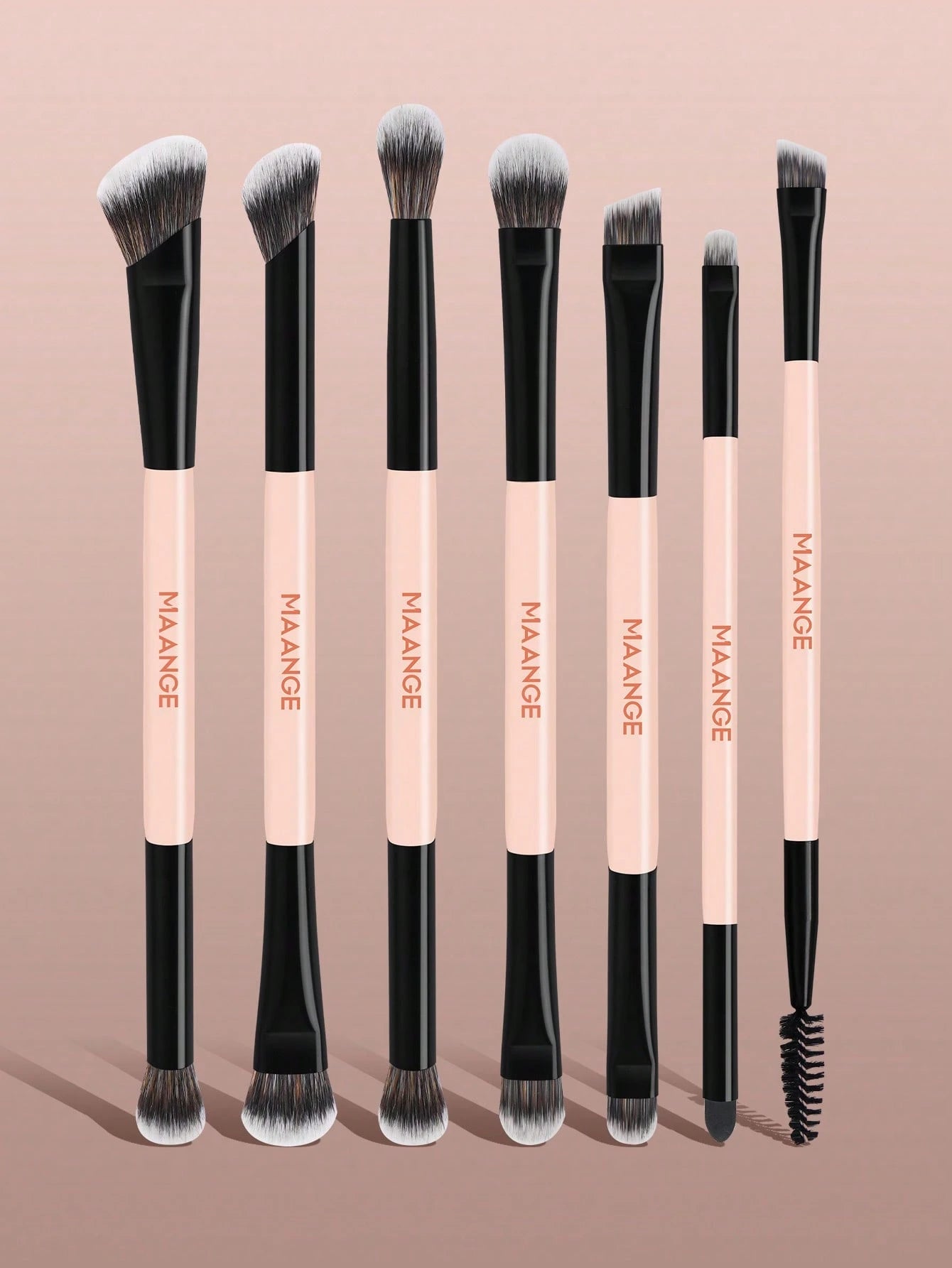 Maange 7Pcs Makeup Brush Pink and Black