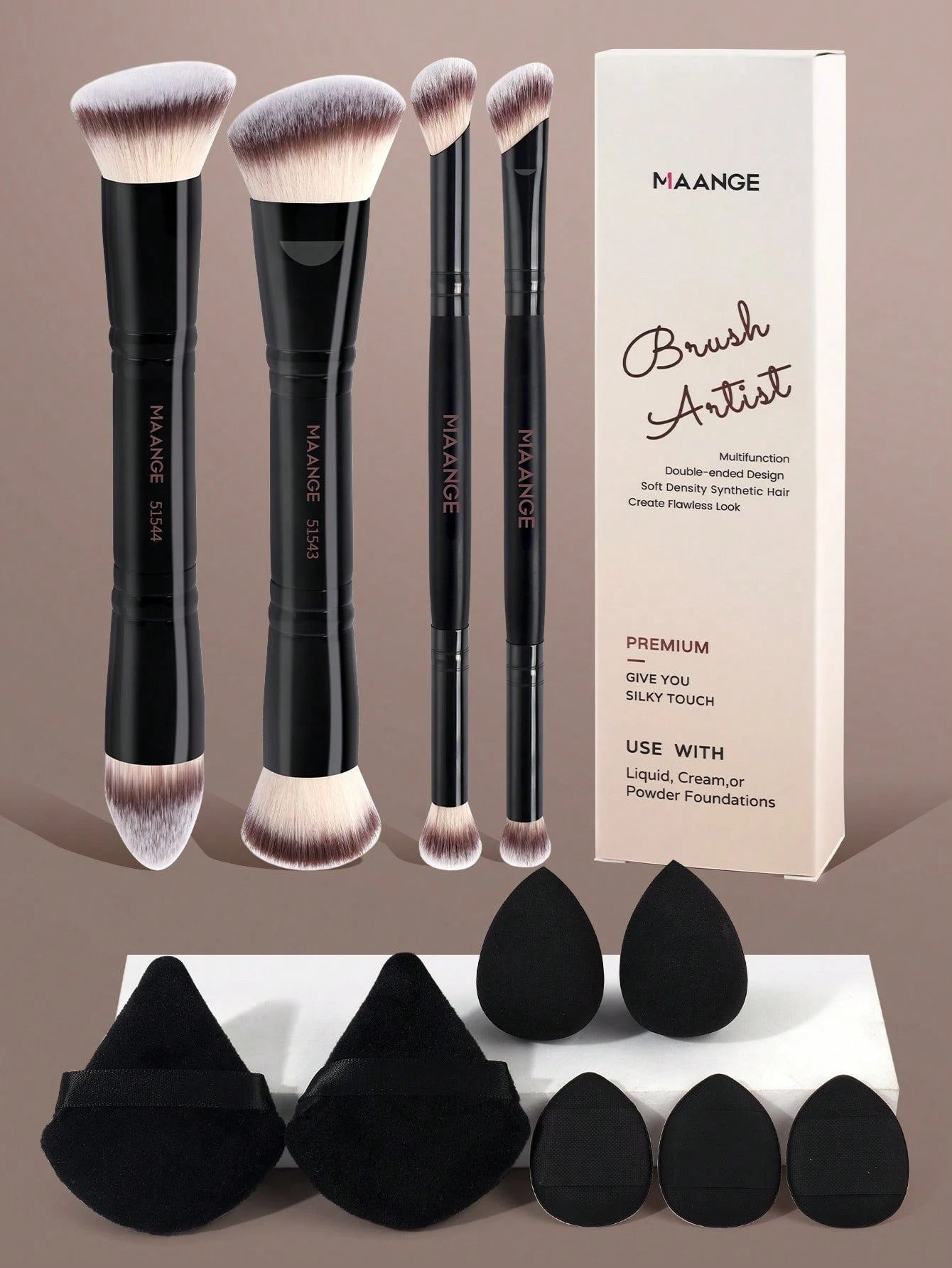 MAANGE 4/11 Piece Multifunctional Makeup Brush Set