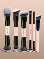 Maange Makeup Brush Pink and Black 6Pcs