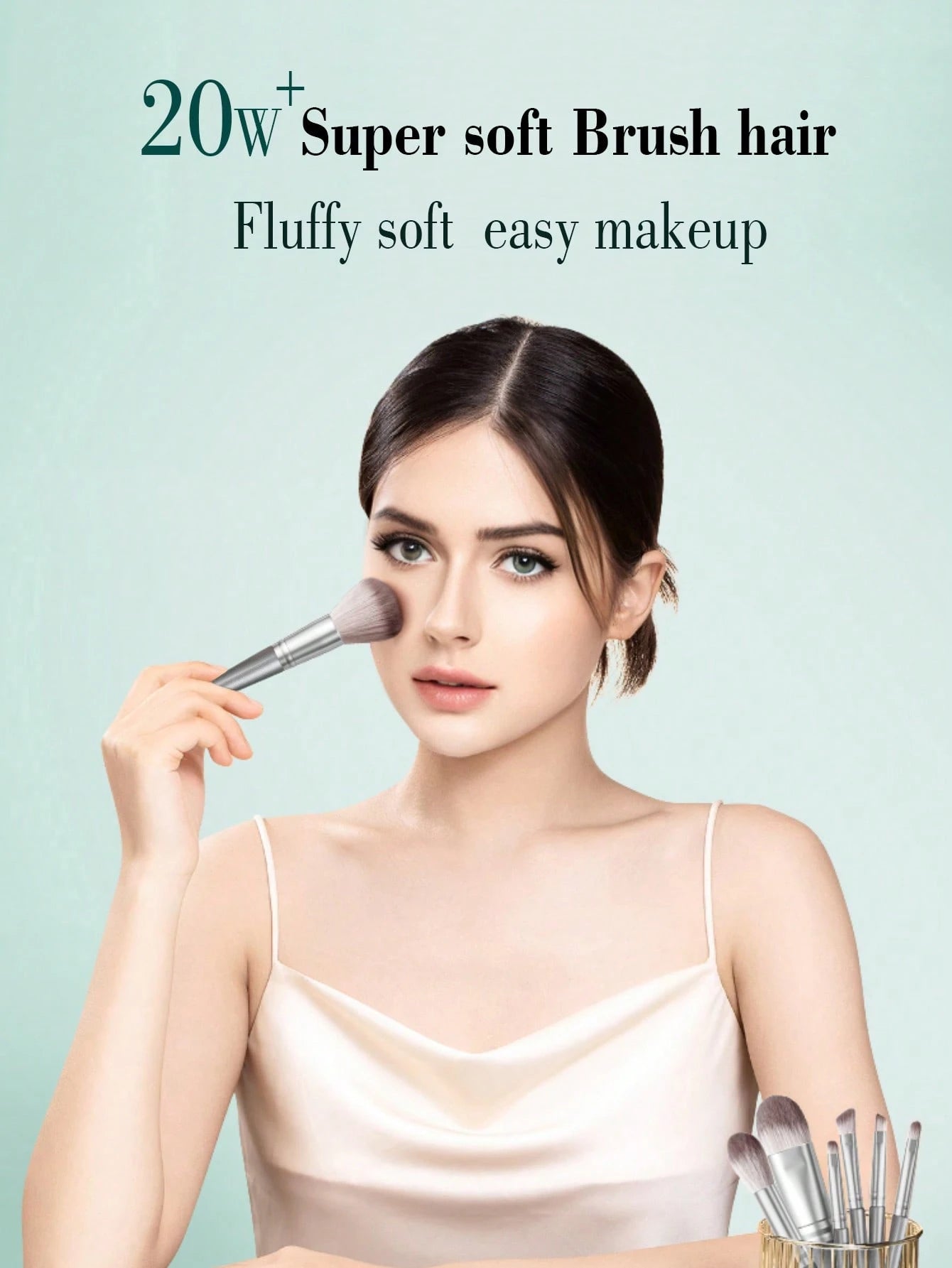 Mulynsie Makeup Brush Set Silver 14Pcs