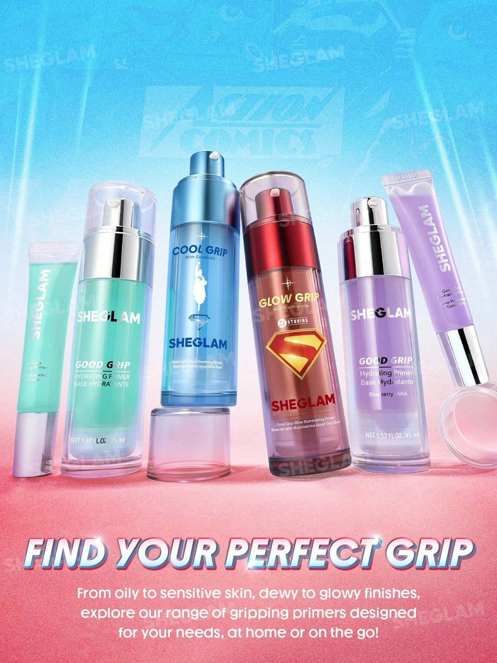 Sheglam Super Man glow grip with niacinamide primer 45ml