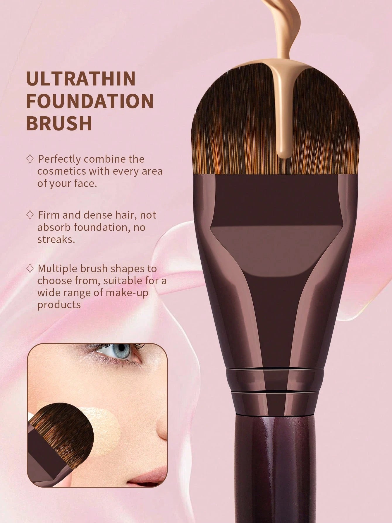 MAANGE Professional Makeup Brush Set 2 sponge +15pcs with bag