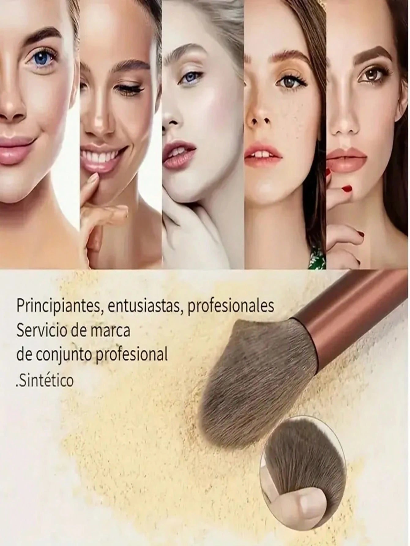 Shein Professional Makeup Brush Set Brown 13Pcs