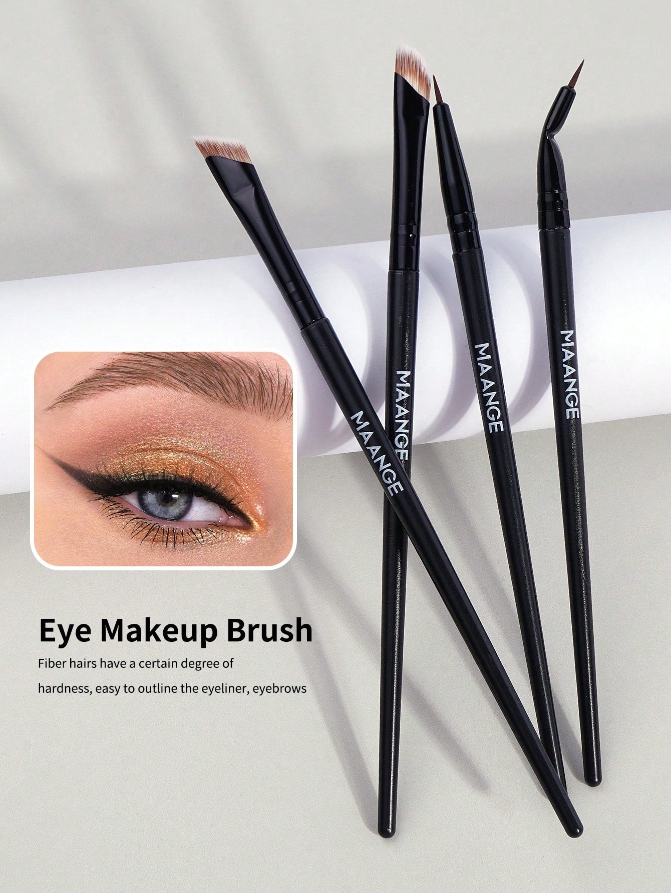 Maange 8Pcs Makeup Brush Black