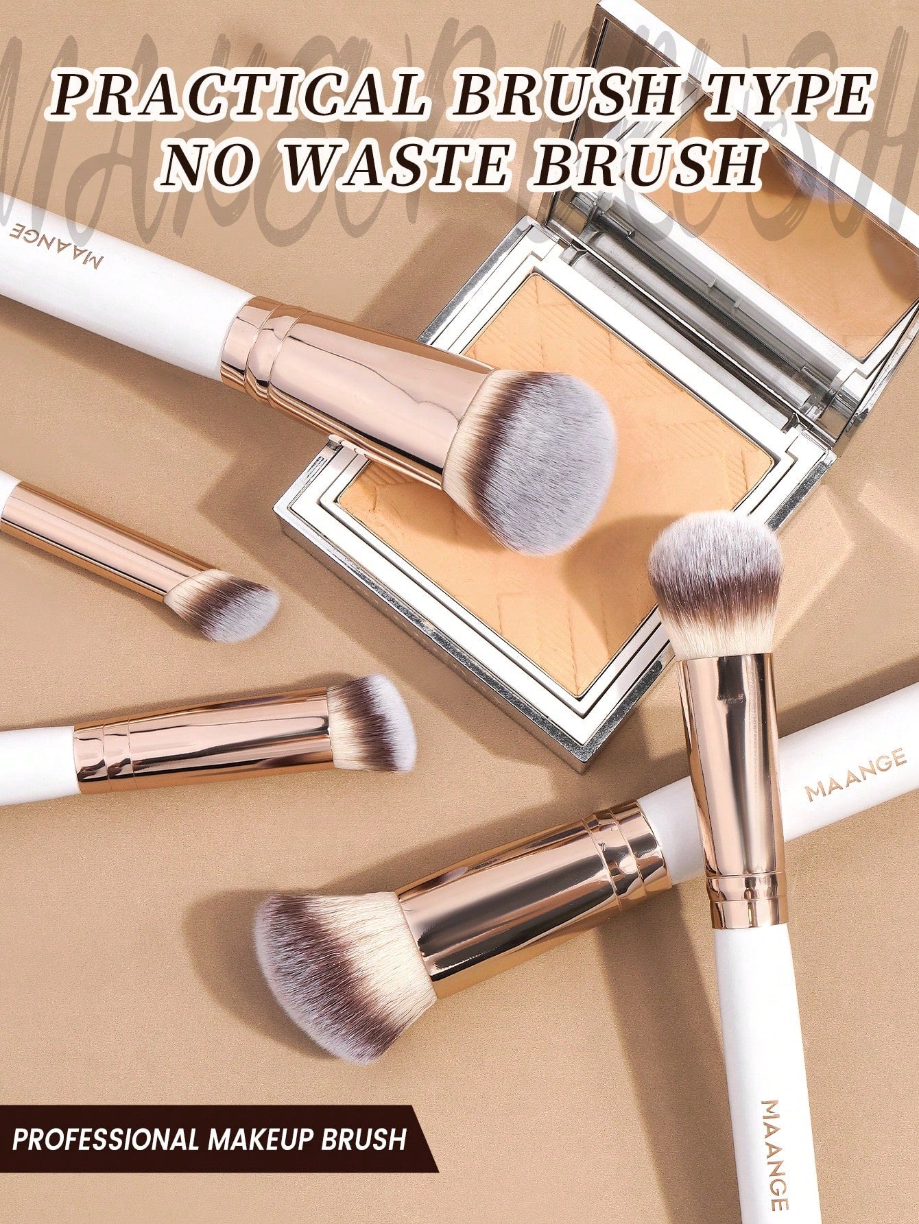 Maaange 5Pcs Makeup Brush White