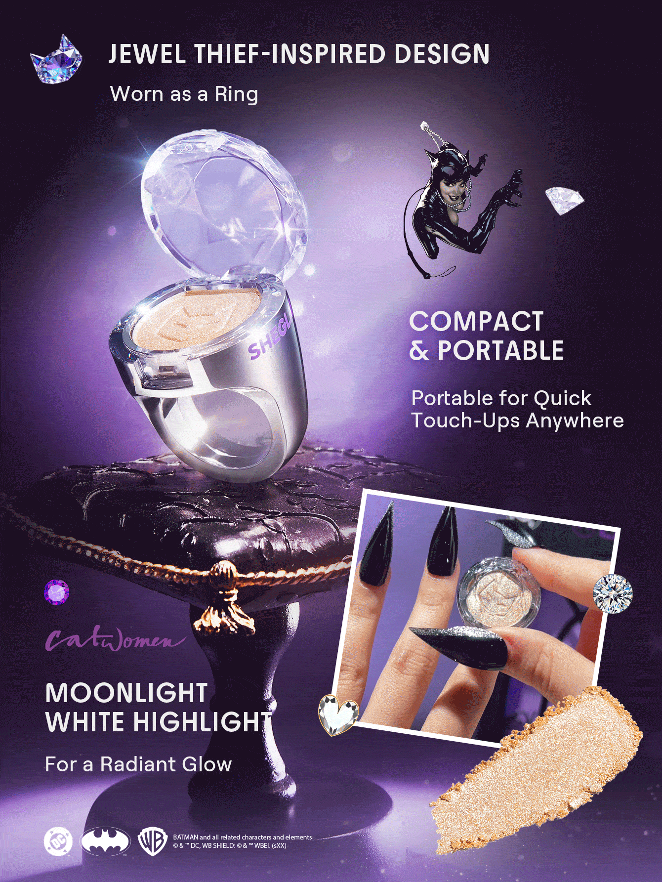 SHEGLAM CATWOMAN Jewel Thief Highlighter Ring