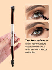 Maange 8Pcs Makeup Brush With Bag Brown