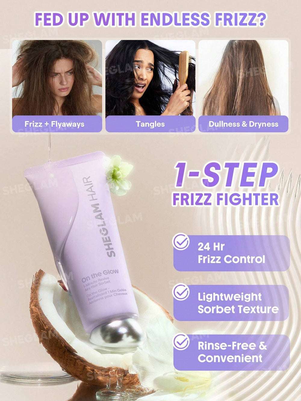 Sheglam Hair On The Glow 1 Minute Revive Airy Hair Sorbet