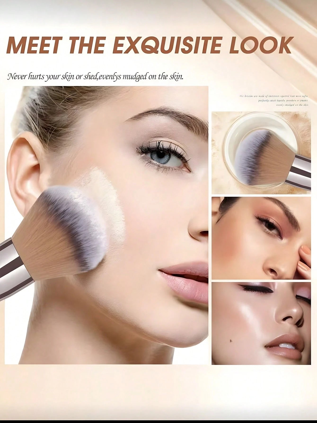 Shein 14Pcs Makeup Brush Set Grey