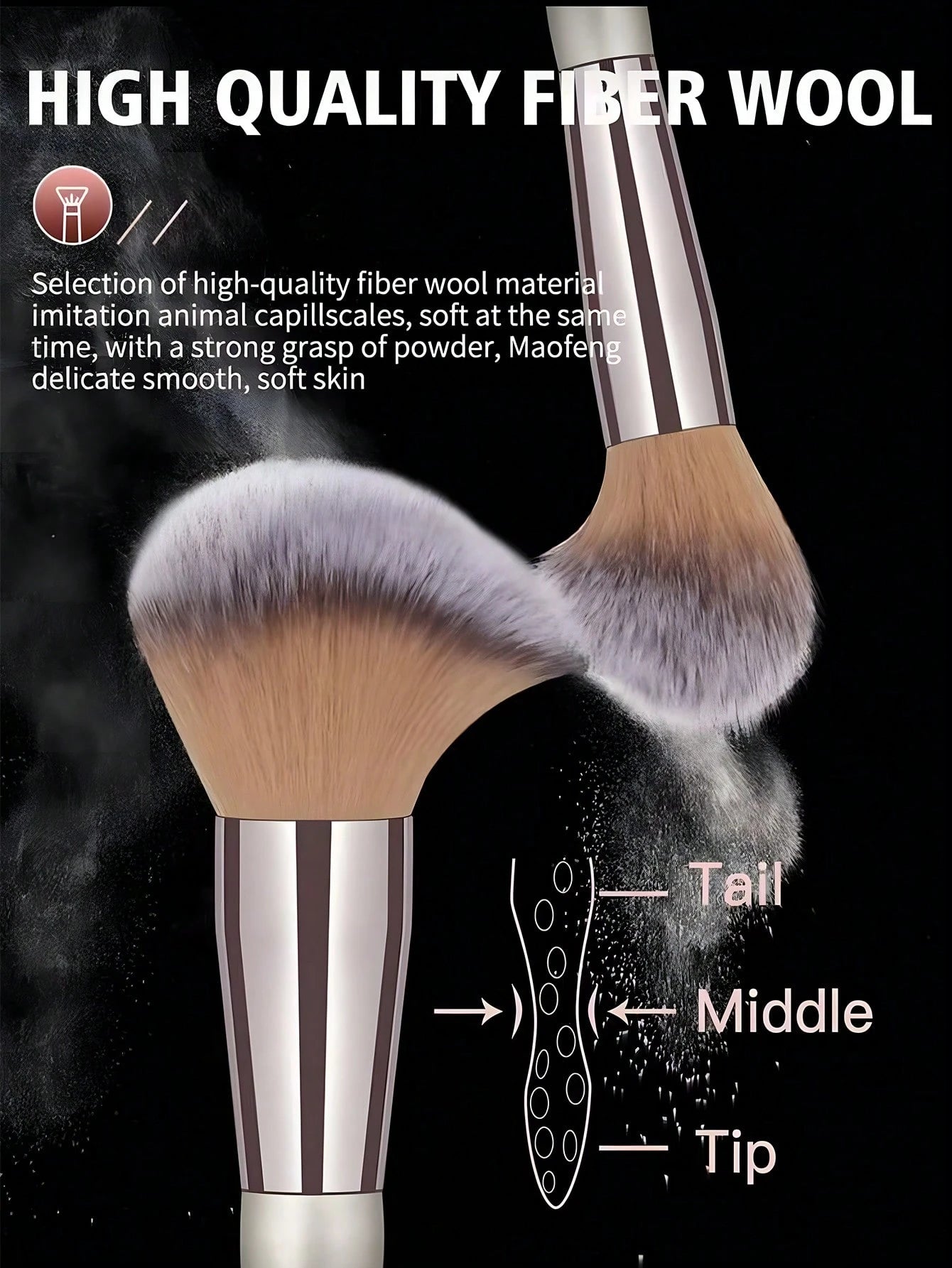 Shein 14Pcs Makeup Brush Set Grey