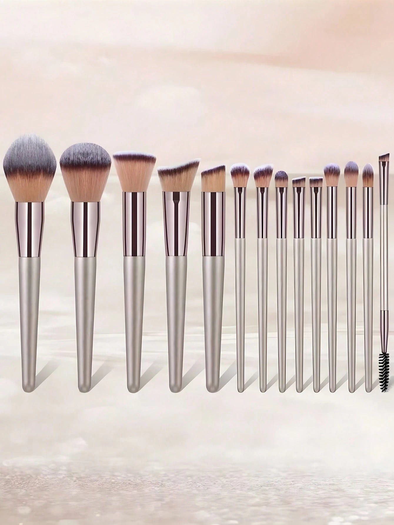 Shein 14Pcs Makeup Brush Set Grey