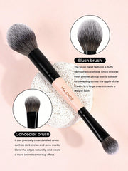 Maange 10Pcs Makeup Brush Black and Pink