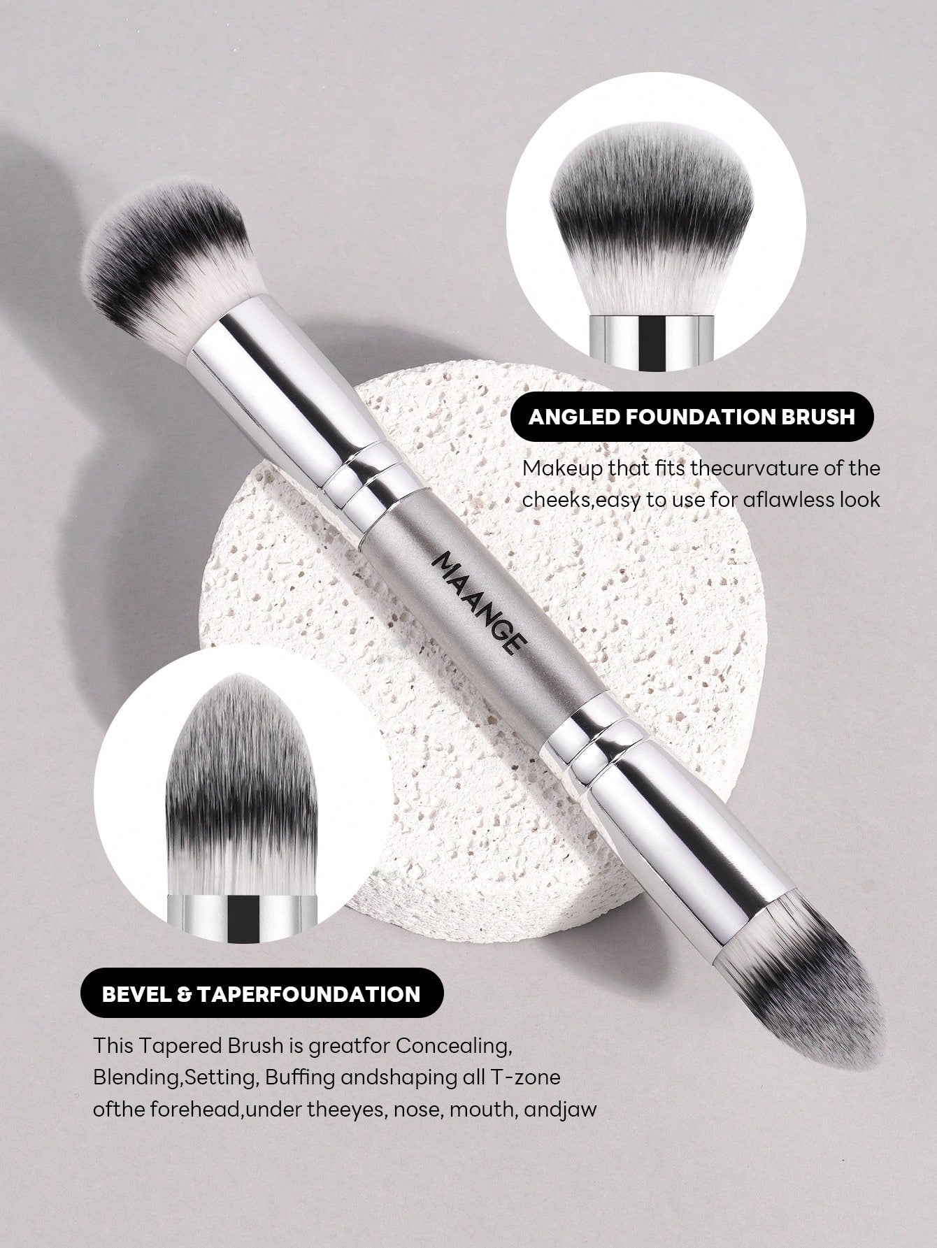 Maange Pro Makeup Brush Silver 18Pcs