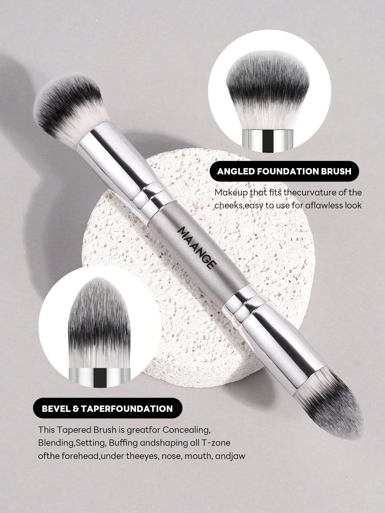 Maange Pro Makeup Brush Silver 18Pcs