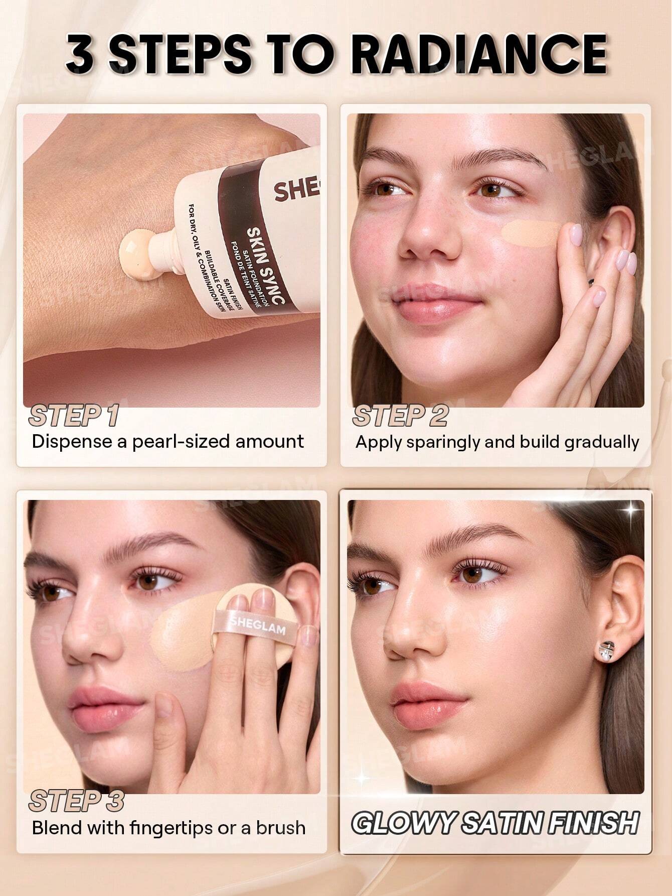 sheglam skin sync satin foundation 30g
