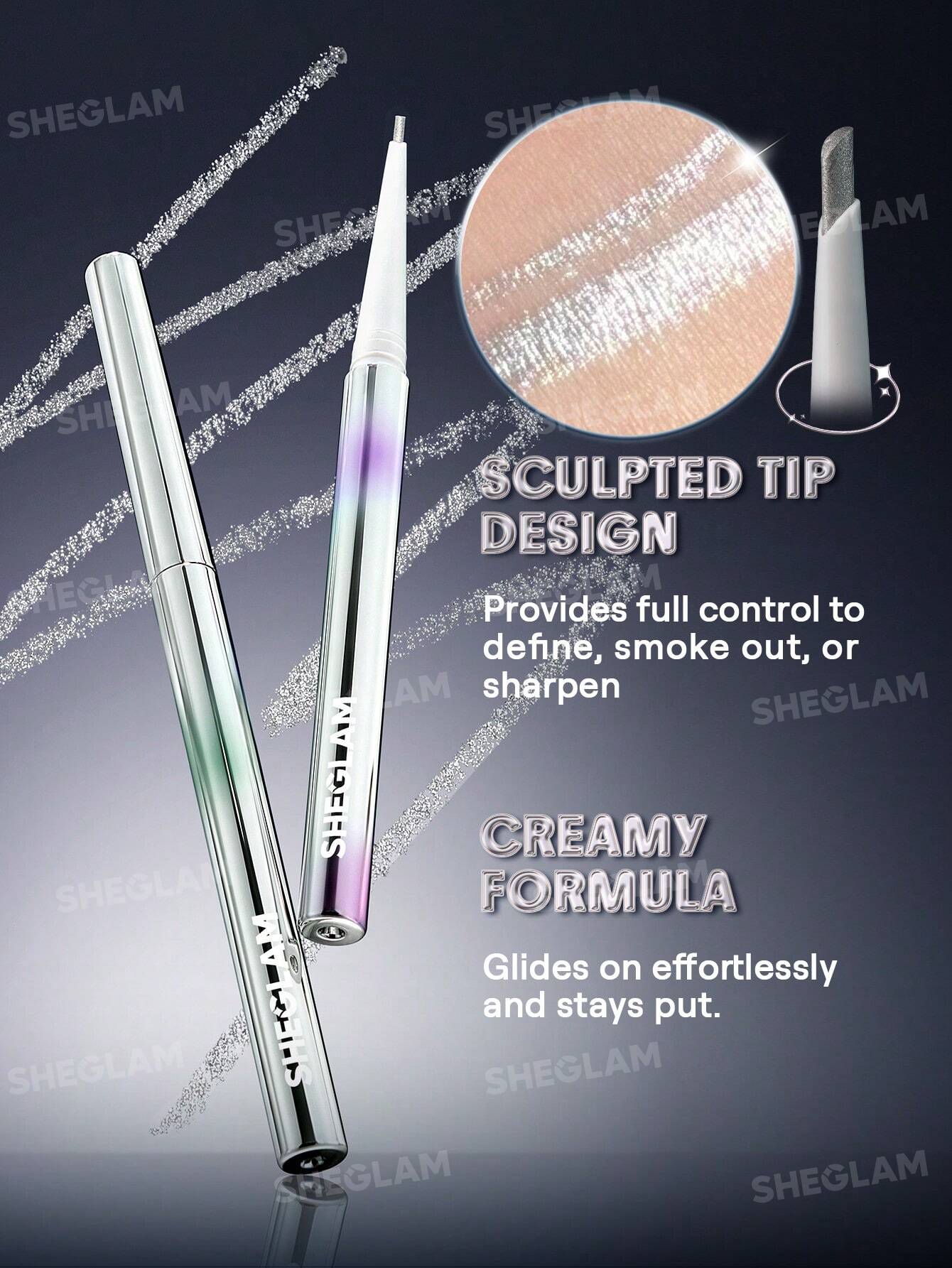 sheglam silver strobe metallic eyeliner