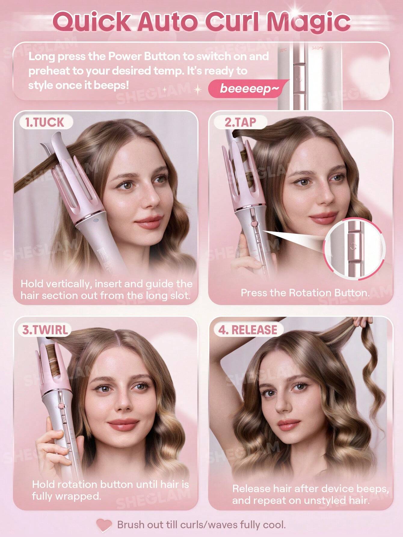 Sheglam Cupid s Charm One Touch Instant Curler 1/25mm